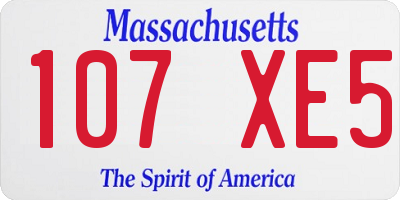 MA license plate 107XE5