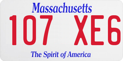 MA license plate 107XE6