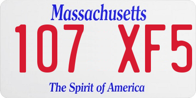 MA license plate 107XF5