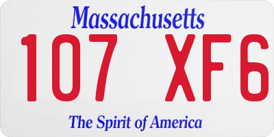 MA license plate 107XF6
