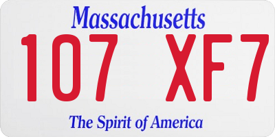 MA license plate 107XF7