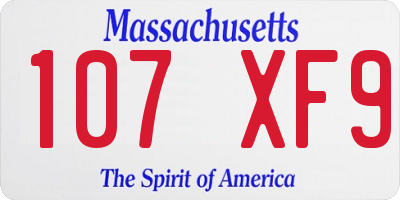 MA license plate 107XF9