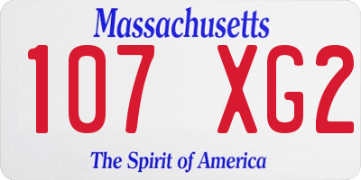 MA license plate 107XG2