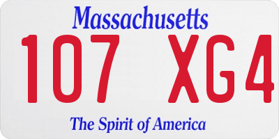 MA license plate 107XG4