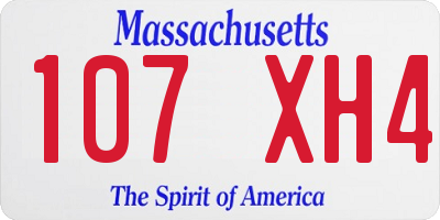 MA license plate 107XH4
