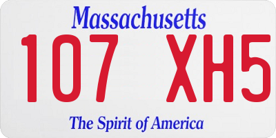 MA license plate 107XH5