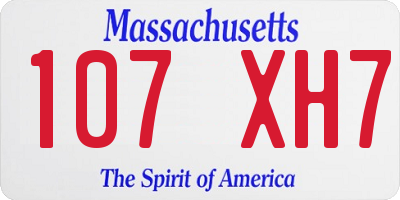 MA license plate 107XH7
