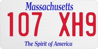 MA license plate 107XH9