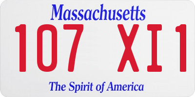 MA license plate 107XI1