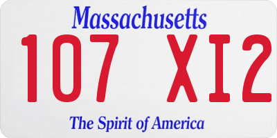 MA license plate 107XI2