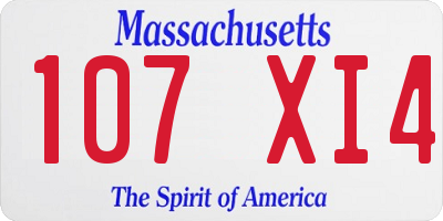 MA license plate 107XI4