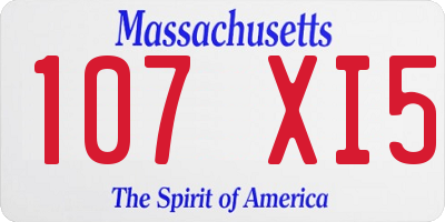 MA license plate 107XI5