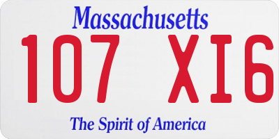 MA license plate 107XI6