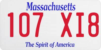 MA license plate 107XI8