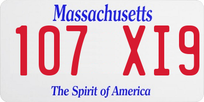 MA license plate 107XI9