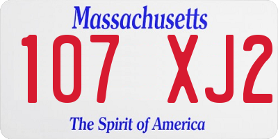 MA license plate 107XJ2