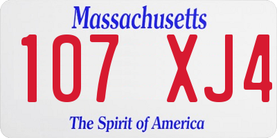 MA license plate 107XJ4