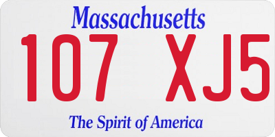 MA license plate 107XJ5