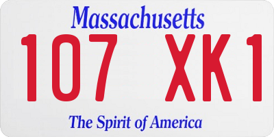 MA license plate 107XK1