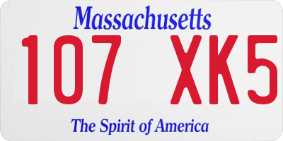 MA license plate 107XK5
