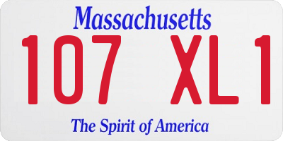 MA license plate 107XL1
