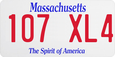 MA license plate 107XL4