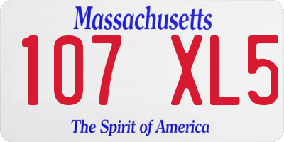 MA license plate 107XL5