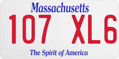 MA license plate 107XL6