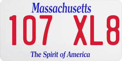 MA license plate 107XL8