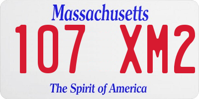 MA license plate 107XM2