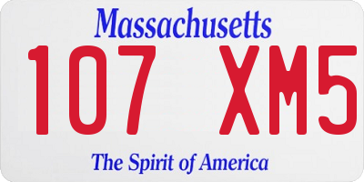 MA license plate 107XM5