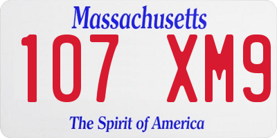 MA license plate 107XM9