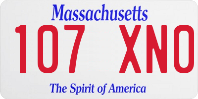 MA license plate 107XN0