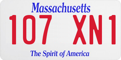 MA license plate 107XN1