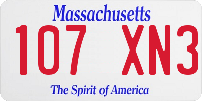 MA license plate 107XN3