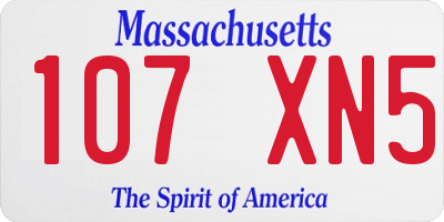 MA license plate 107XN5