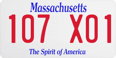 MA license plate 107XO1
