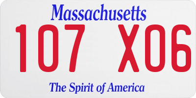 MA license plate 107XO6