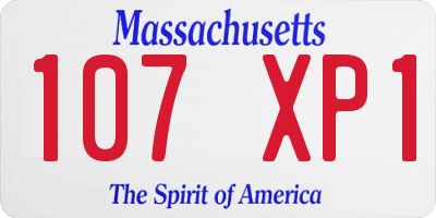MA license plate 107XP1