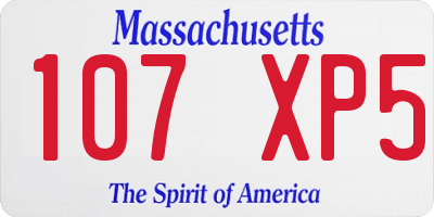 MA license plate 107XP5