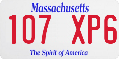 MA license plate 107XP6