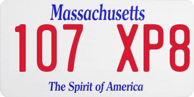 MA license plate 107XP8