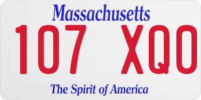 MA license plate 107XQ0