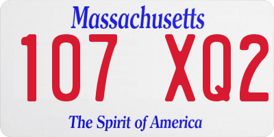 MA license plate 107XQ2
