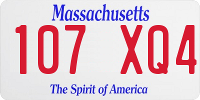 MA license plate 107XQ4