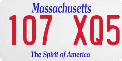 MA license plate 107XQ5