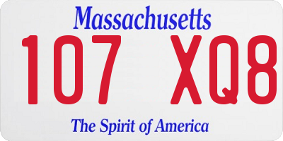 MA license plate 107XQ8