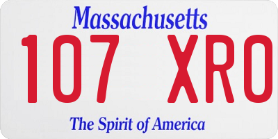 MA license plate 107XR0