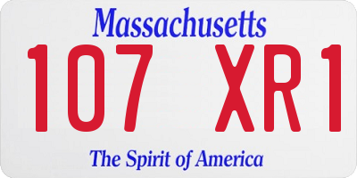 MA license plate 107XR1