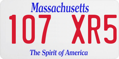 MA license plate 107XR5